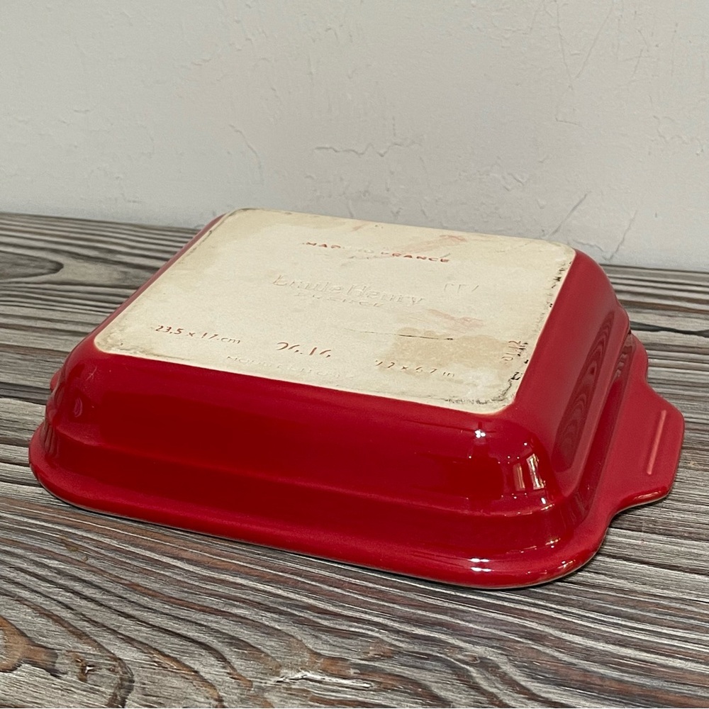 Emile Henry France Modern Classics Ceramic Rectangular Baking Dish Red 9.2"x6.7" - Picture 11 of 17
